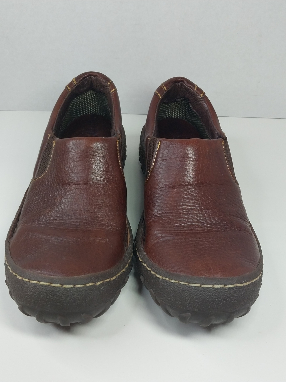 Born Shoes Womens Size 7 M Slip On Brown Leather Gorepore Granola Chic - Picture 2 of 12